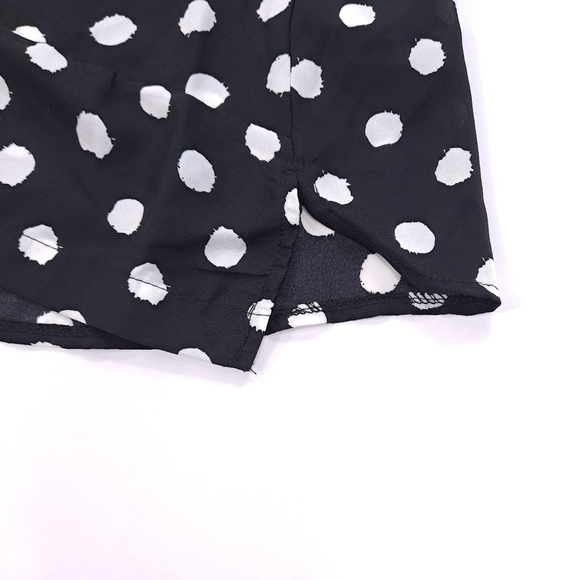 ROAMAN'S Women's Blouse Long Sleeve Button Front Black White Spots Plus - Sz 26W - Picture 5 of 10